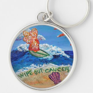 Wipe Out Cancer Angel Keychain