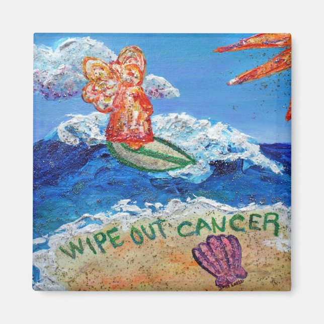 Wipe Out Cancer Angel Magnet (Front)