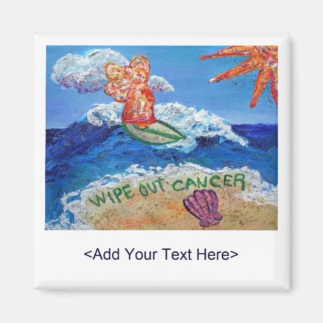 Wipe Out Cancer Angel Magnet (Customized Message) (Front)