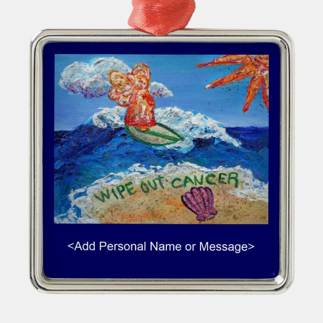 Wipe Out Cancer Angel Ornament Customized (Front)