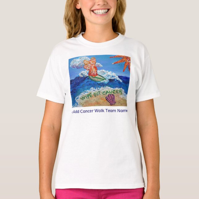 Wipe Out Cancer Angel Team Shirt- Customize Option T-Shirt (Front)