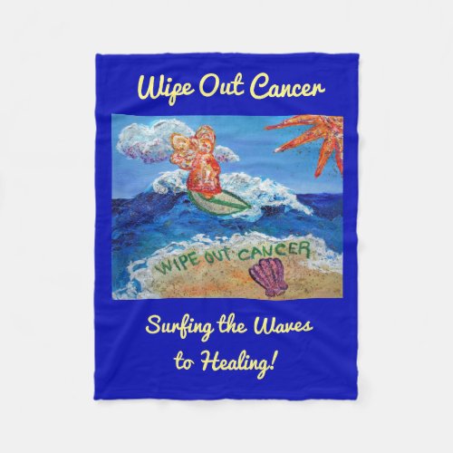 Wipe Out Cancer Surfing Angel Chemo Custom Blanket