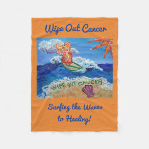 Wipe Out Cancer Surfing Angel Soft Fleece Blanket