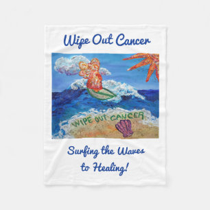 Wipe Out Cancer Surfing Angel Soft Fleece Blanket