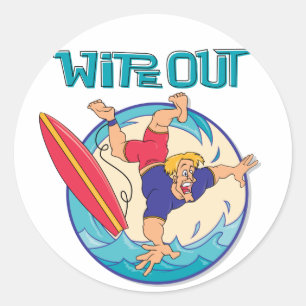 Wipe Out Classic Round Sticker