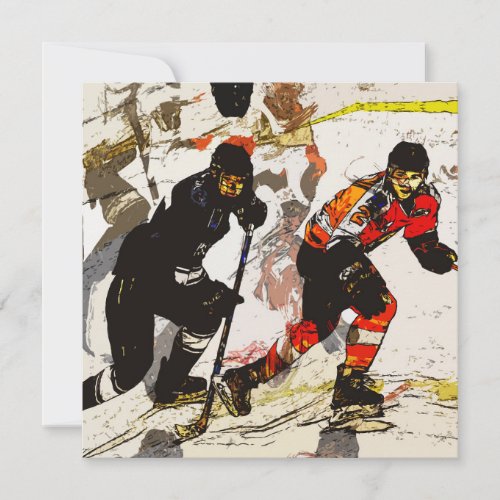 Wipe Out _ Hockey Players  Flat Card