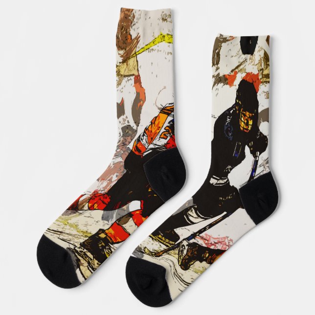 Wipe Out - Hockey Players  Socks (Left)