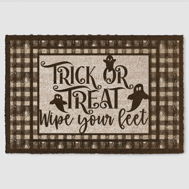 Wipe Your Feet, A Trick or Treat Welcome Fiber Doormat (Front)