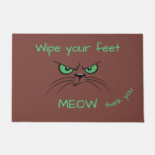 Wipe Your Paws Cat Doormat, Cat Lover Gift, Cat Meow Mats HN590