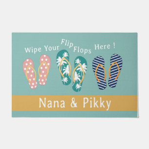 Wipe Your Flip Flop Here Rug, Custom Name Doormat