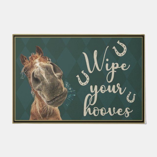 Wipe your hooves doormat, horse welcome mat (Front)