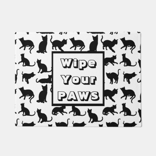 Wipe Your Paws Cat Collage Door Mat