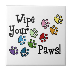 Wipe Your Paws Ceramic Tile