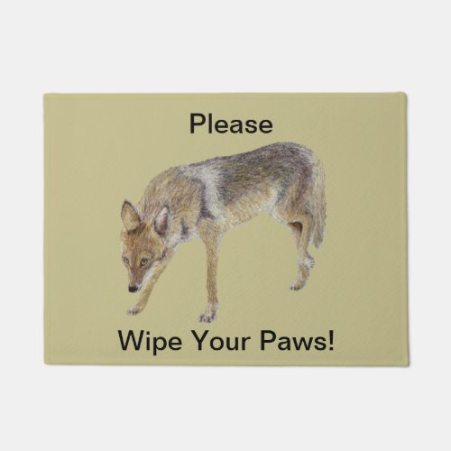 Wipe Your Paws Coyote Doormat