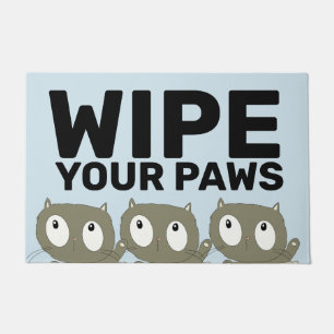 WIPE YOUR PAWS CUTE CAT LOVER DOOR MAT