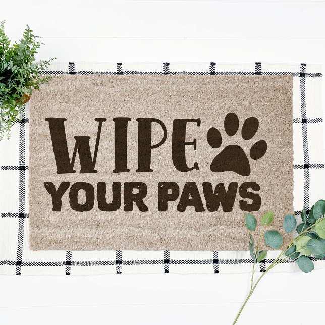 Wipe Your Paws Funny Pet Coir Fiber Doormat (Creator Uploaded)