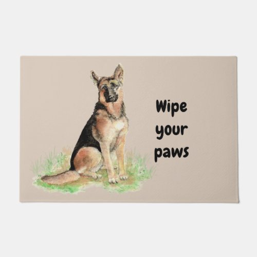 Wipe your Paws German Shepherd Dog Pet Animal  Doormat