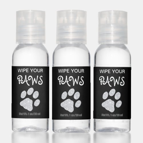 Wipe Your Paws Paw Prints Glitter Dog Pet Business Hand Sanitizer