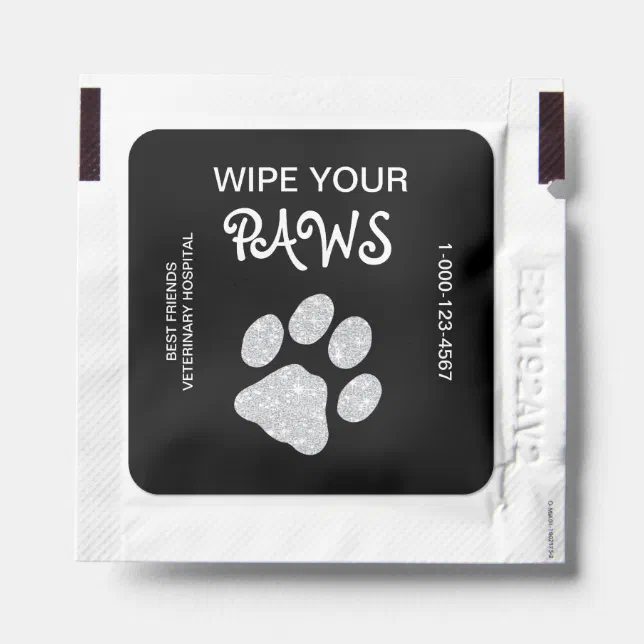 Wipe Your Paws Paw Prints Glitter Dog Pet Business Hand Sanitizer