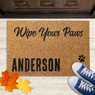 Wipe Your Paws Personalized Pet Dog Lover Doormat