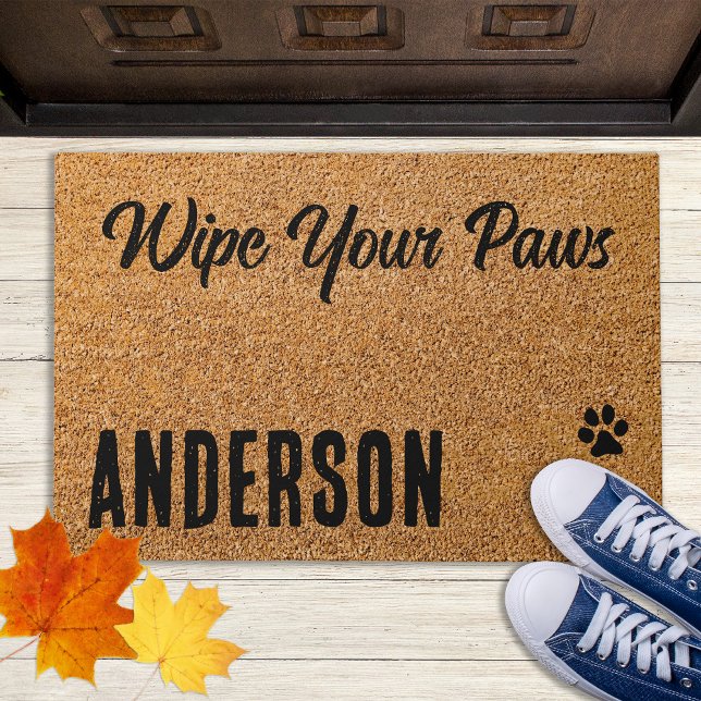 Wipe Your Paws Personalized Pet Dog Lover  Doormat (Creator Uploaded)