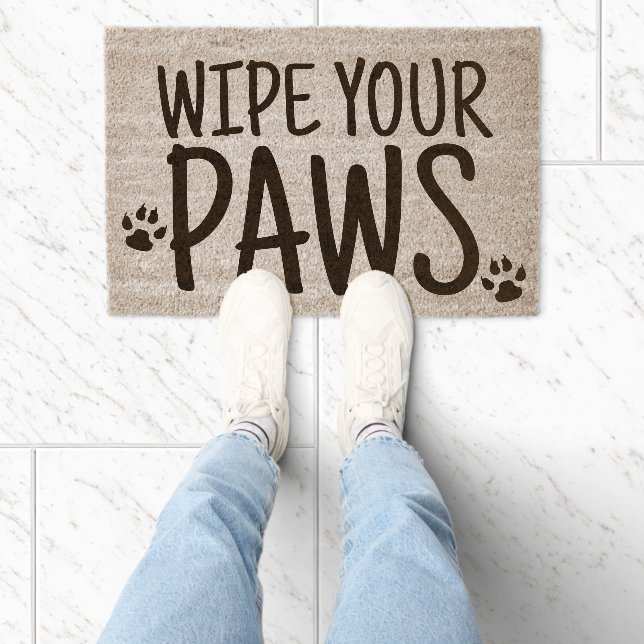 Wipe your paws pet themed fiber doormat (Insitu)