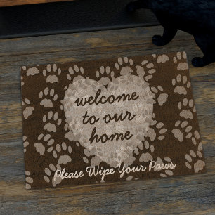 Wipe Your Paws Welcome To Our Home Fiber Doormat