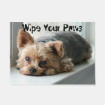 Wipe Your Paws Yorkie Doormat at Zazzle