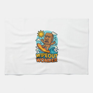 Wipeout Moai Chibi Surf Fail Kitchen Towel