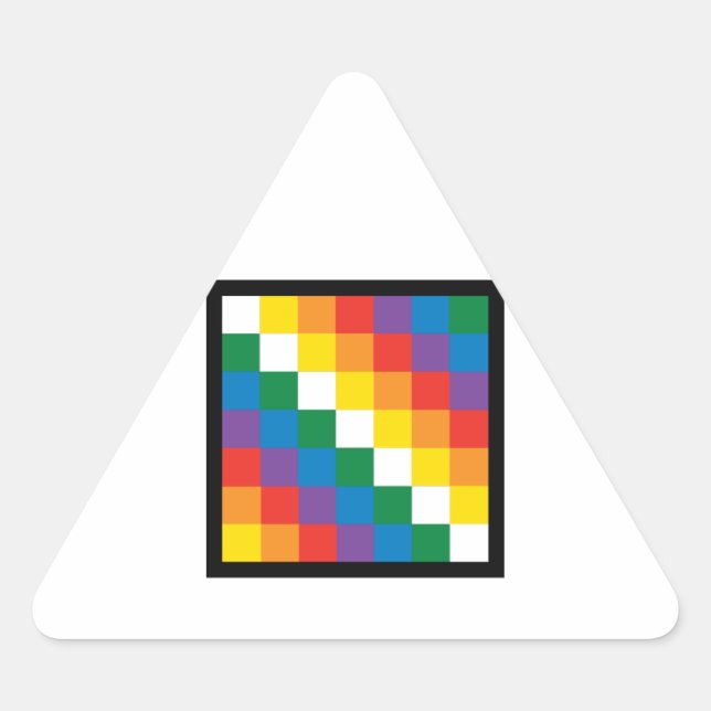 WIPHALA BOLIVIA FLAG TRIANGLE STICKER (Front)