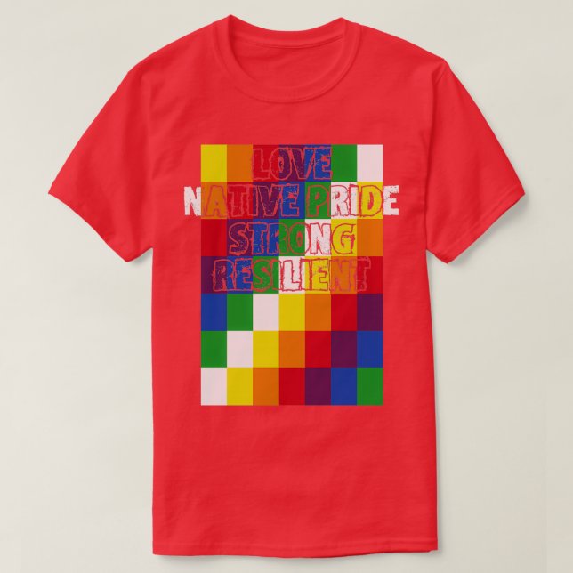 Wiphala Flag Indigenous Peoples  T-Shirt (Design Front)