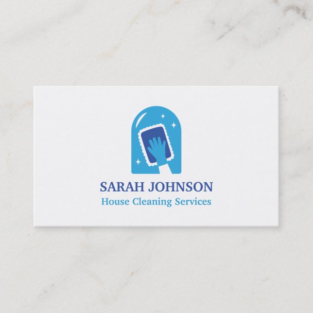 Wiping Window Home Cleaning Business Card (Front)