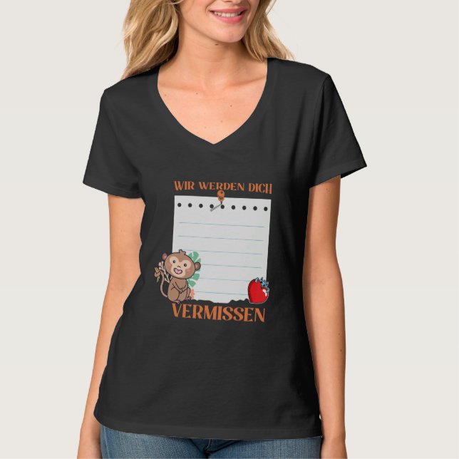 Wir Werden Dich Vermissen Friends Farewell with Si T-Shirt (Front)