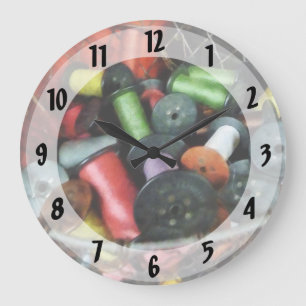 Wire Basket With Thread Large Clock