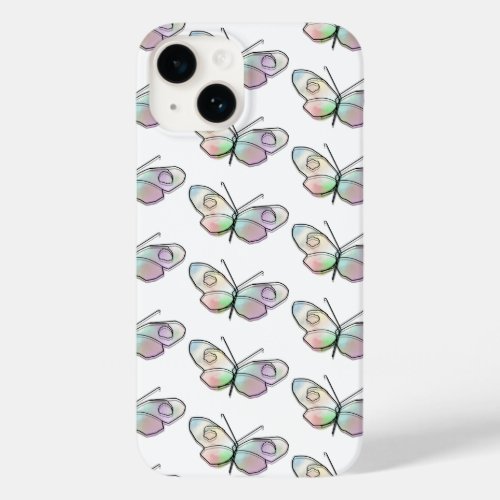 Wire Butterfly Drawing Pattern Case_Mate iPhone 14 Case