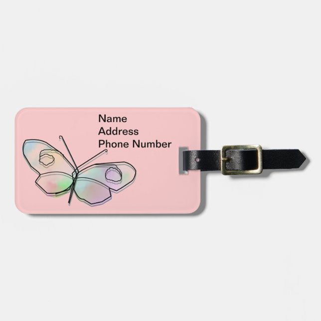 Wire Butterfly Luggage Tag (Front Horizontal)