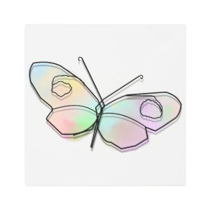 Wire Butterfly Metal Print