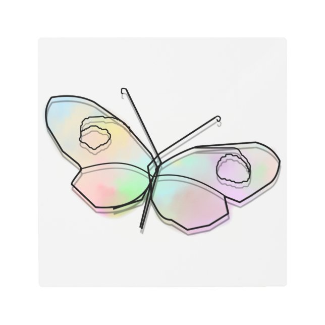 Wire Butterfly Metal Print (Front)