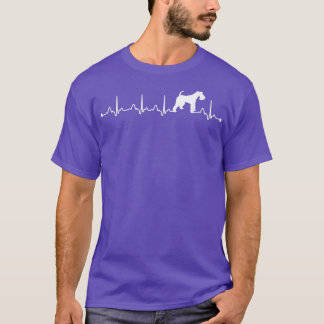 Wire Fo Terrier Dog Heartbeat EKG Funny Dog Mom T-Shirt