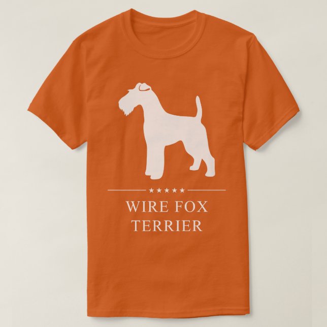 Wire Fo Terrier Dog White Silhouette Premium  T-Shirt (Design Front)