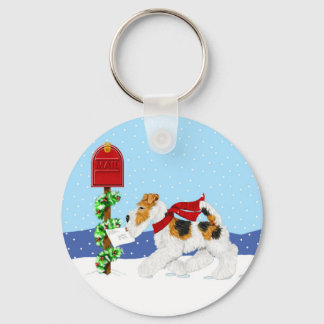 Wire Fox Christmas Mail Keychain