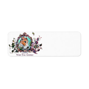 Wire Fox Terrier Antique Portrait Label