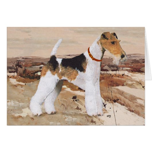 Wire Fox Terrier Autumn (Front Horizontal)