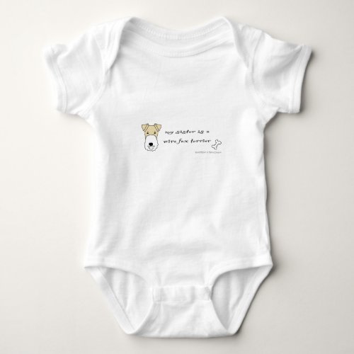 wire fox terrier baby bodysuit