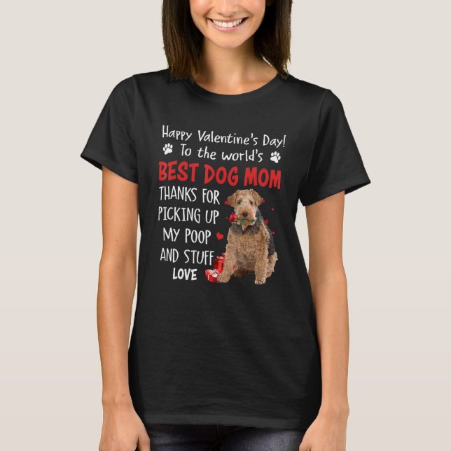 Wire Fox Terrier Best Dog Mom Valentines Day Funny T-Shirt (Front)