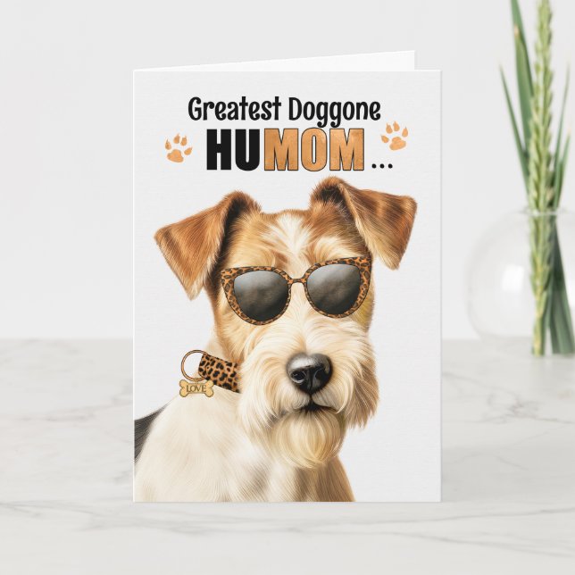 Wire Fox Terrier Best HuMOM Ever Mother's Day Holiday Card (Front)