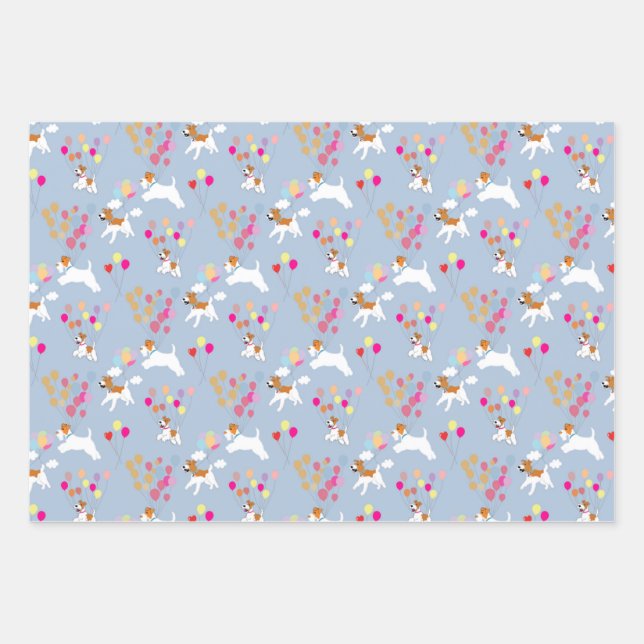 Wire Fox Terrier celebration Wrapping Papers Wrapping Paper Sheets (Front)
