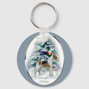 Wire Fox Terrier Christmas Gifts Keychain