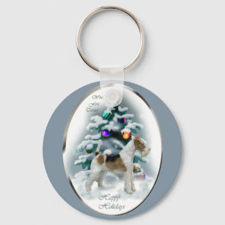 Wire Fox Terrier Christmas Gifts Keychain