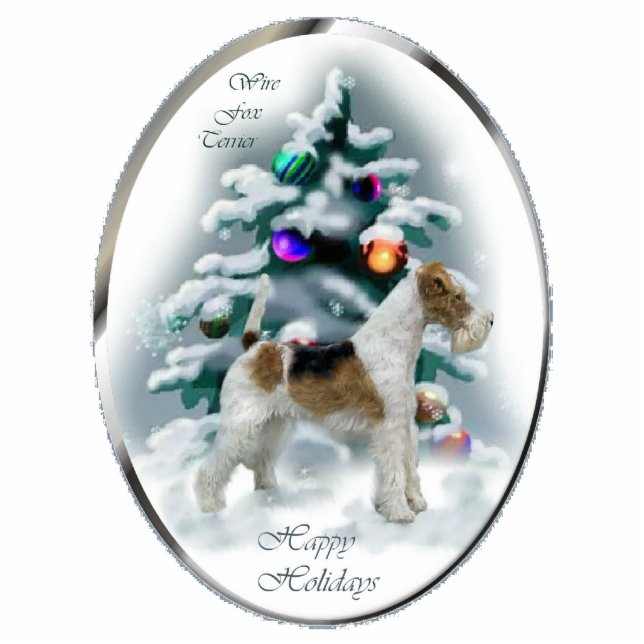 Wire Fox Terrier Christmas Gifts Ornament (Front)